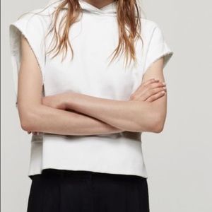 Cropped, sleeveless hoodie